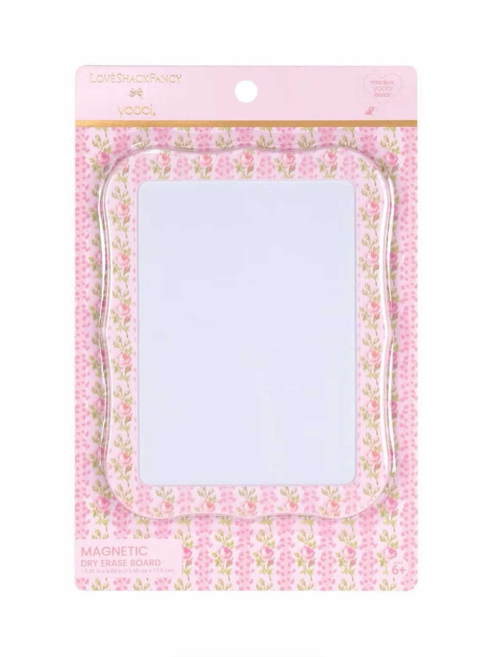LoveShackFancy Yoobi Blooming Heirloom Dry Erase Board Strawberry Macaroon